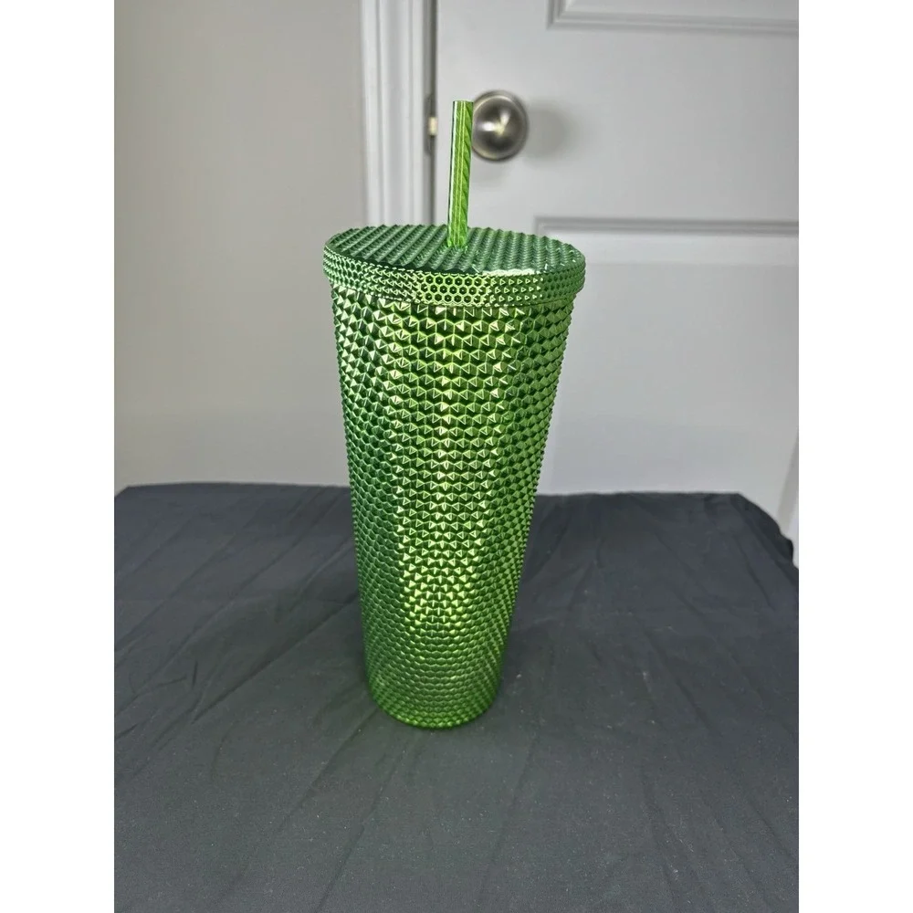 Starbucks 2023 Green Chrome Studded Venti‎ Cold Cup Tumbler NWT